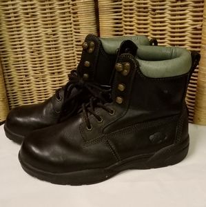 Dr. Comfort  Steel Toe Ankle Boots Black Leather Loop Lace   Size 8.5XW